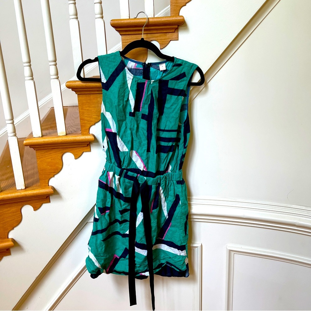 🌸🌿 Pink, Green & White Tank Dress – Korea (One Size)